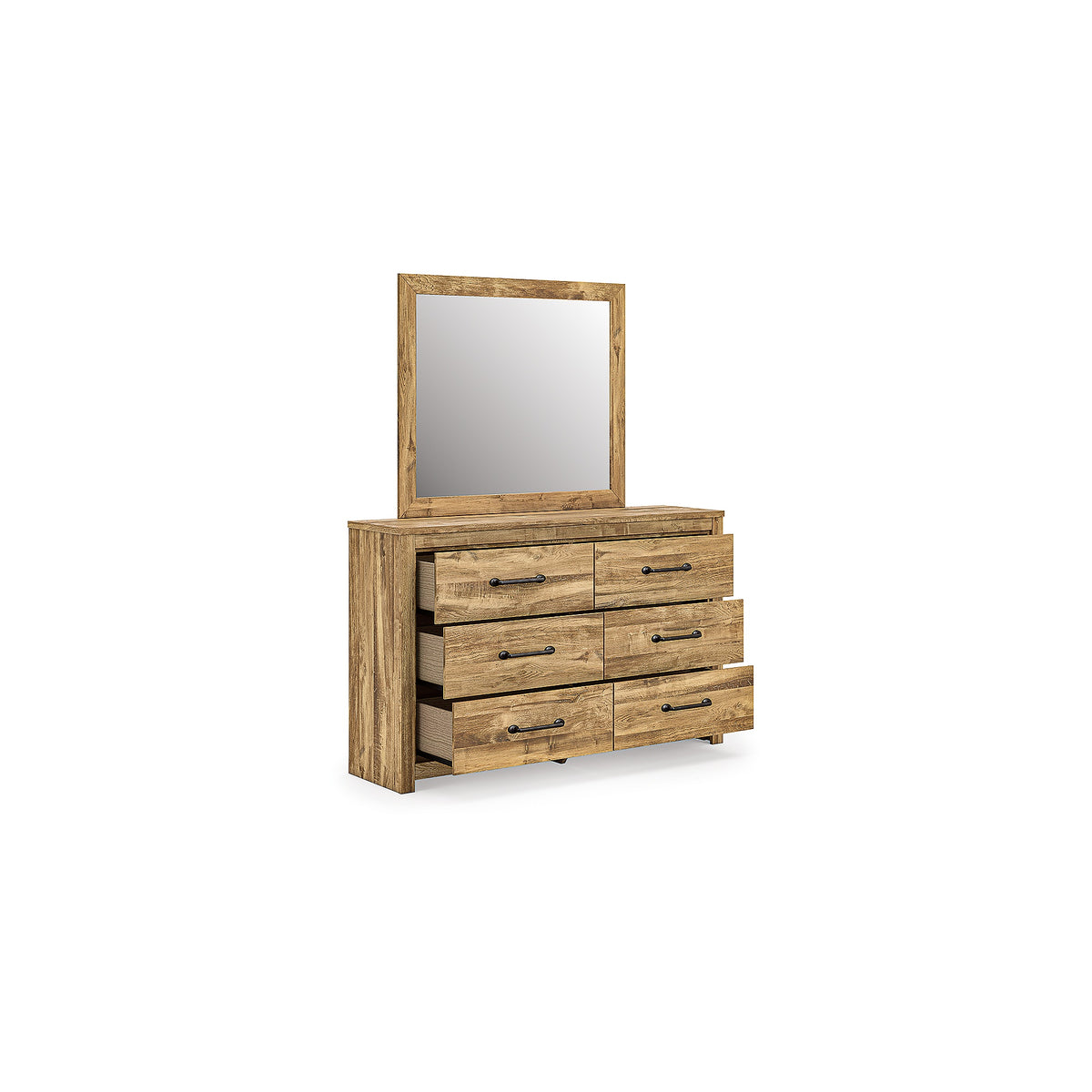 Maystonna Queen Crossbuck Panel Bed, Dresser, Mirror and Nightstand (PCB1580-SI) - Image 4
