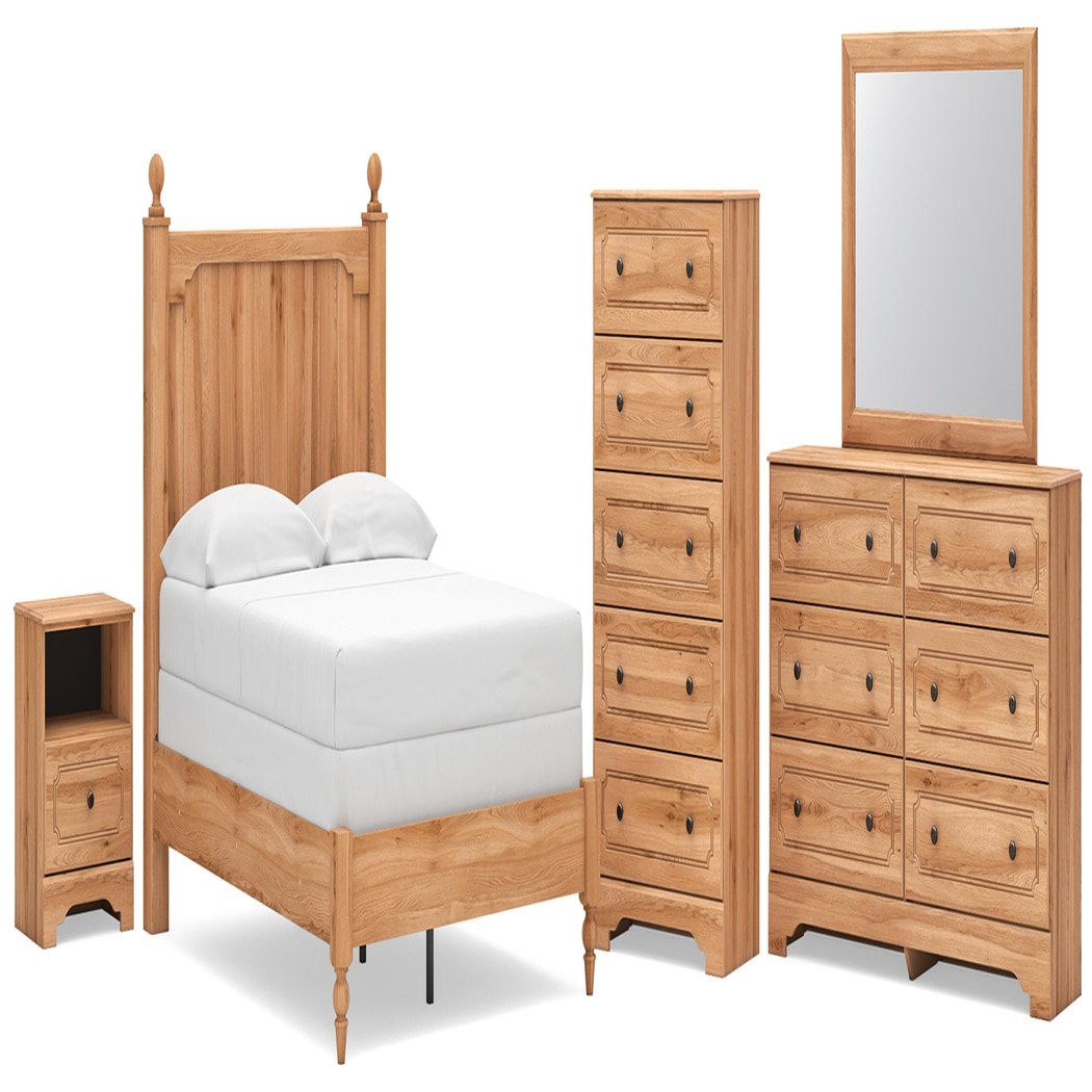 Aleaport Full Panel Bed, Dresser, Mirror, Chest and Nightstand (PCB1075-SI)