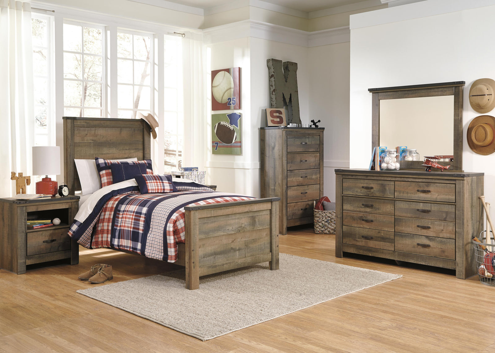 Trinell Panel Headboard - Brown  (B446-SI) - Image 22