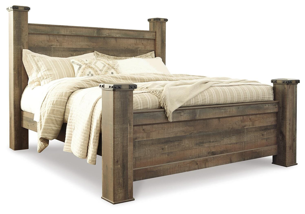 Trinell Poster Bed - Brown  (B446-SI)