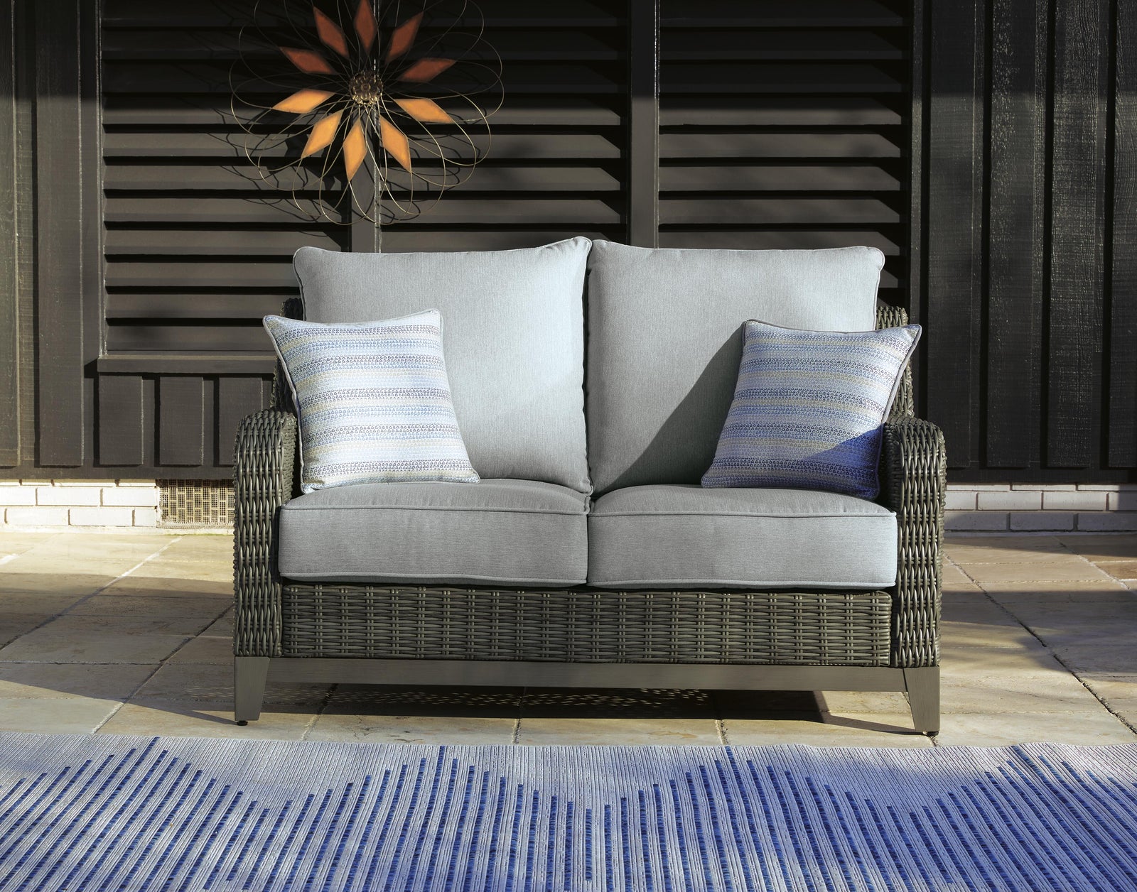 Elite Park Outdoor Loveseat with Cushion (P518-SI) - Image 17