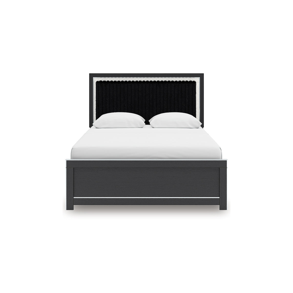 Zuraleus Queen Upholstered Panel Platform Bed, Dresser and Mirror (PCB3380-SI) - Image 9