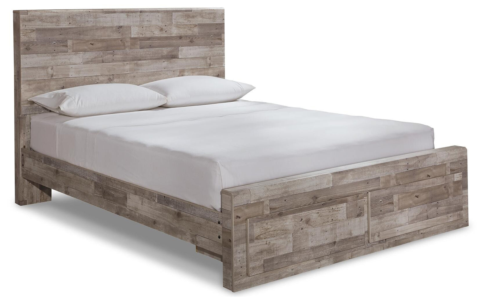 Effie Panel Bed with 2 Storage Drawers - Whitewash  (B255-SI)
