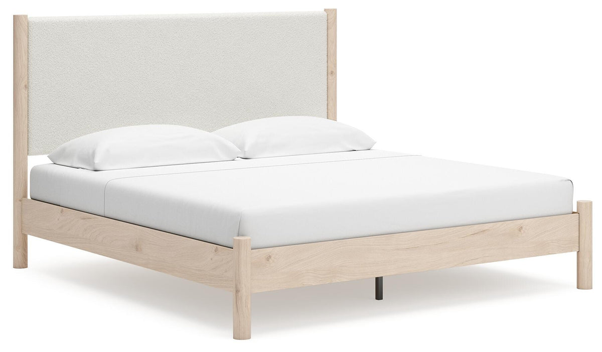 Cadmori Upholstered Panel Bed - Two-tone  (B2615-SI)
