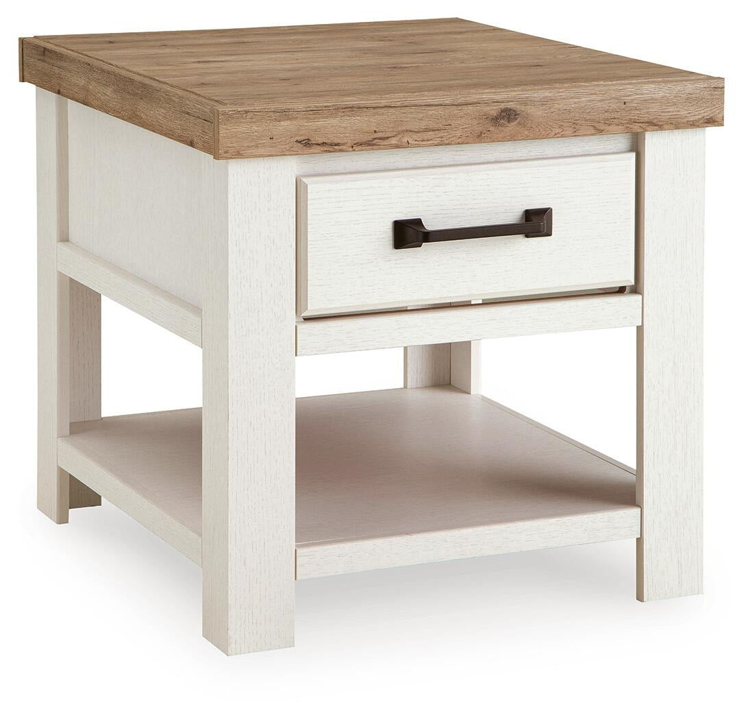 Savonport End Table - White/Brown  (T4615-SI)