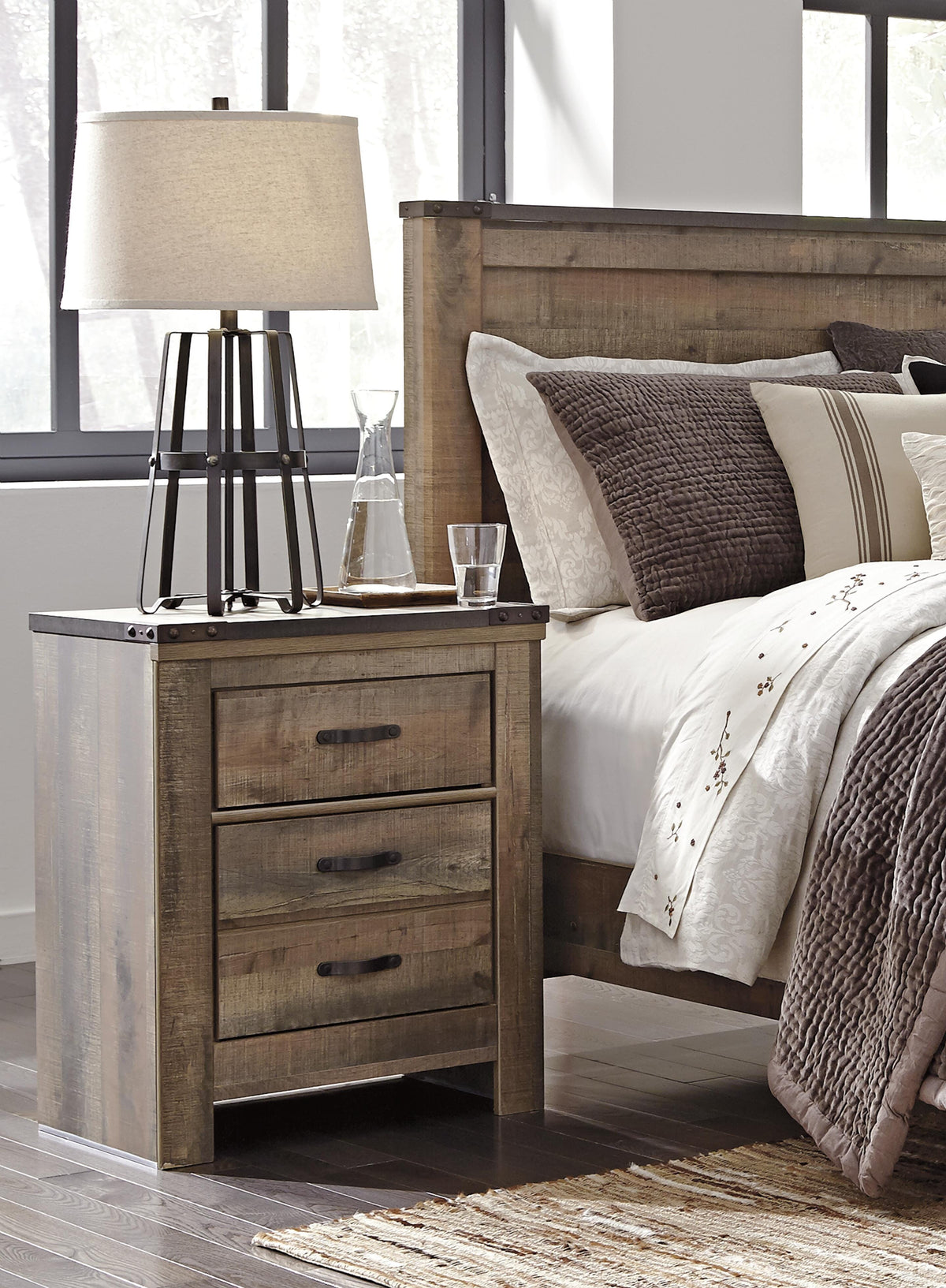 Trinell Panel Bed, Dresser, Mirror and Nightstand - Brown  (B446-SI) - Image 6