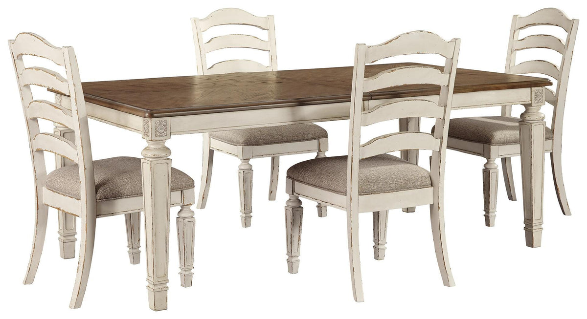Realyn Extension Dining Table and 4 Chairs (D743-SI)