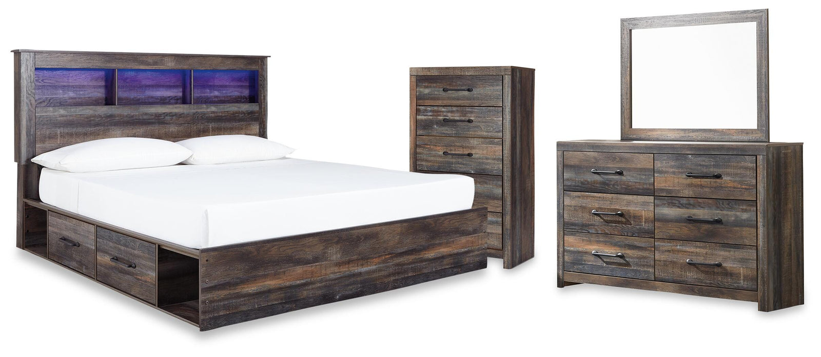 Drystan Storage Bed, Dresser, Mirror and Chest - Multi  (B211-SI)