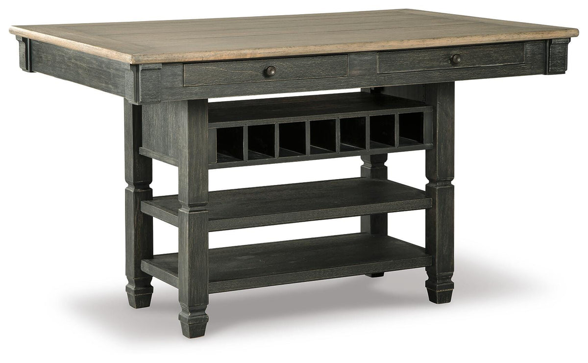 Tyler Creek Counter Height Table with 4 Barstools, Server and Display Cabinet (D736-SI) - Image 4