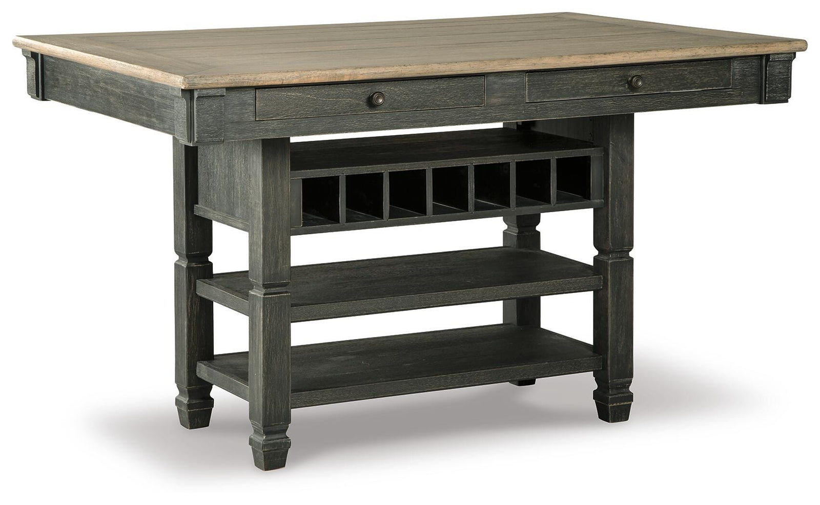 Tyler Creek Counter Height Dining Table and 4 Barstools with Server (D736-SI) - Image 4
