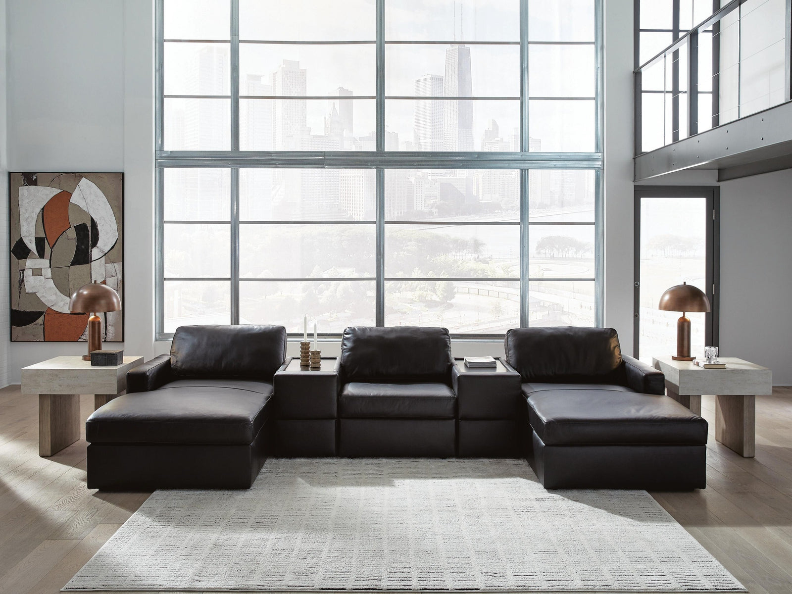 Modmax II 5-Piece Double Chaise Sectional with Storage Consoles (74305-SI) - Image 2