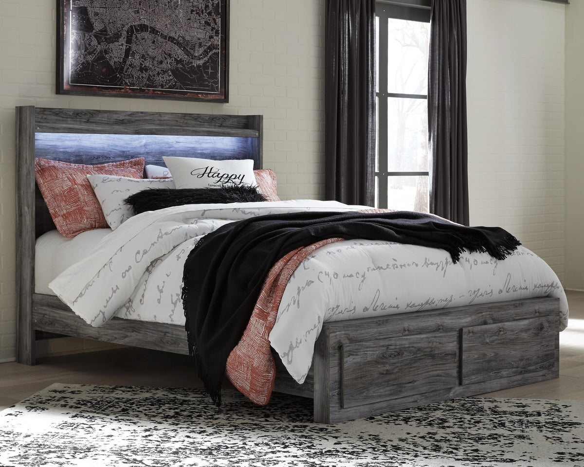 Baystorm Panel Bed with 2 Storage Drawers - Gray  (B221-SI) - Image 2