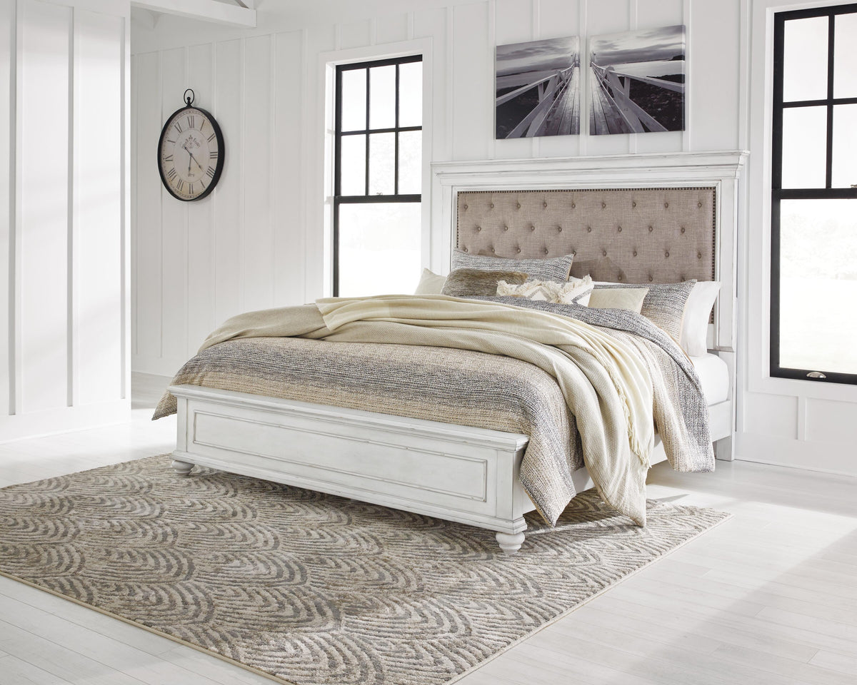 Kanwyn Panel Bed - Whitewash  (B777-SI) - Image 2
