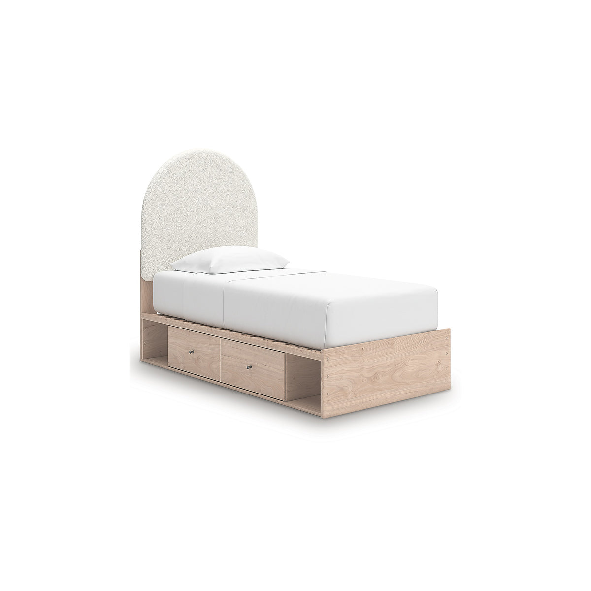 Arloster Twin Upholstered Panel Bed with Storage (PCB1566-SI)