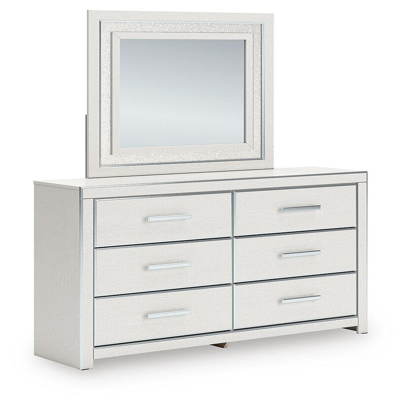 Zuraleus King Upholstered Panel Bed, Dresser, Mirror and Nightstand (PCB3381-SI) - Image 3