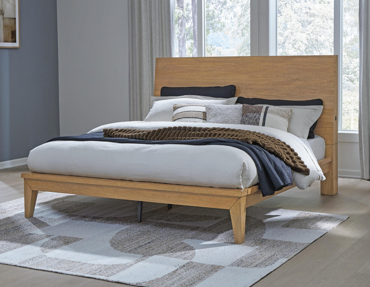 Sherbana Panel Bed - Light Brown  (B833-SI) - Image 5
