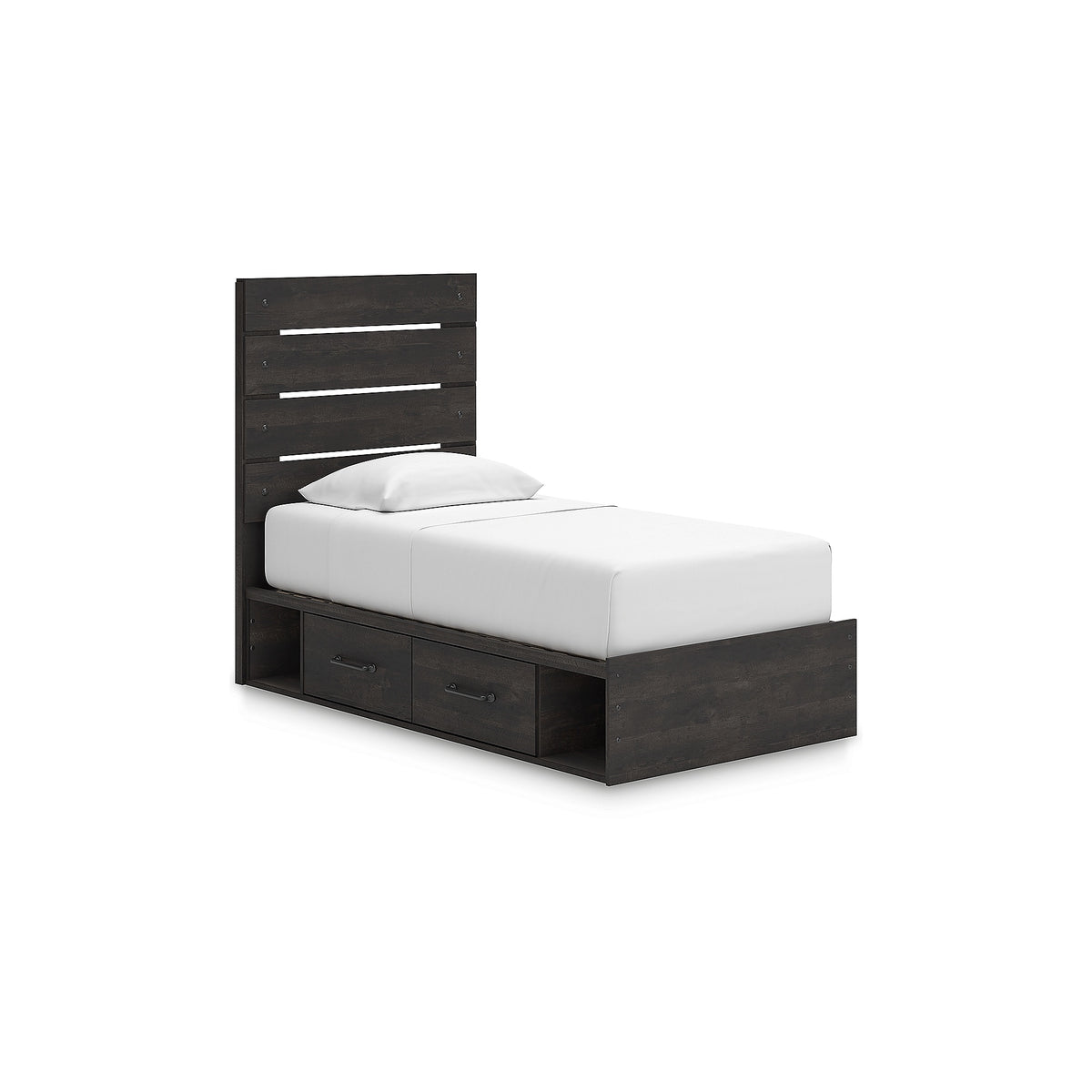 Hollivern Twin Panel Bed with Storage (PCB2108-SI)