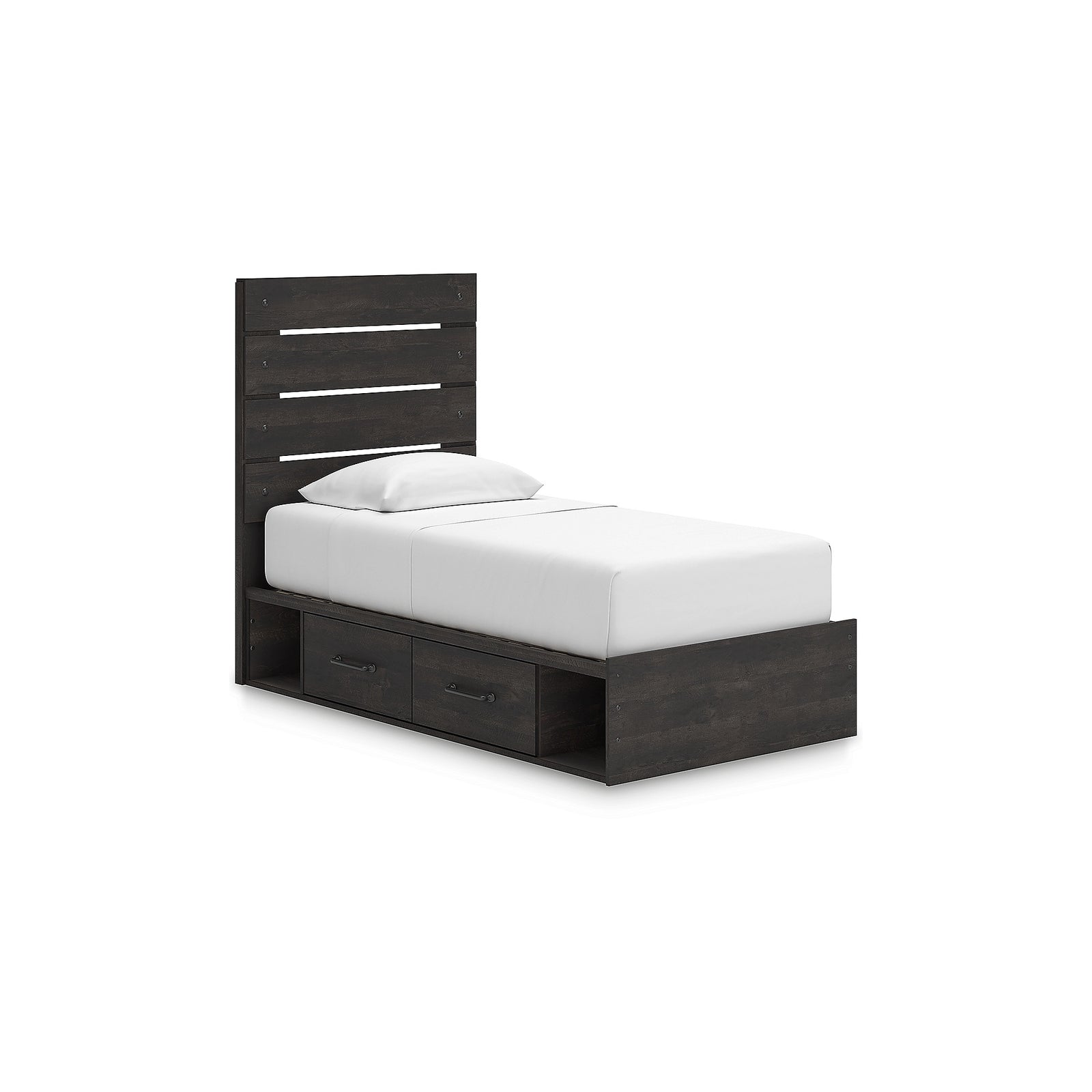 Hollivern Twin Panel Bed with Storage (PCB2108-SI)