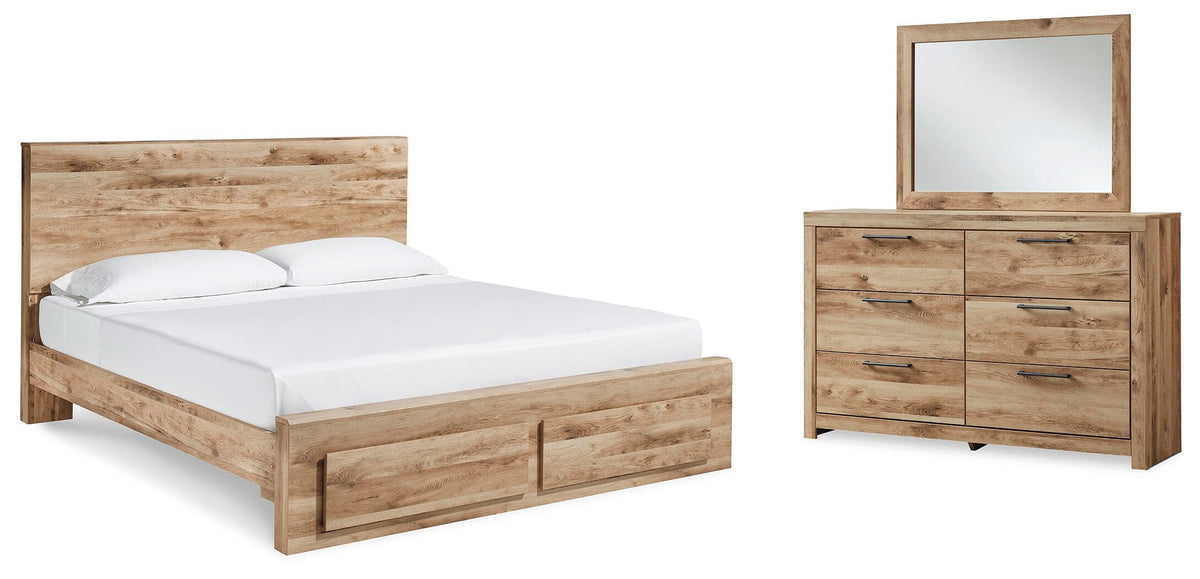 Hyanna Panel Storage Bed, Dresser and Mirror - Tan Brown  (B1050-SI)