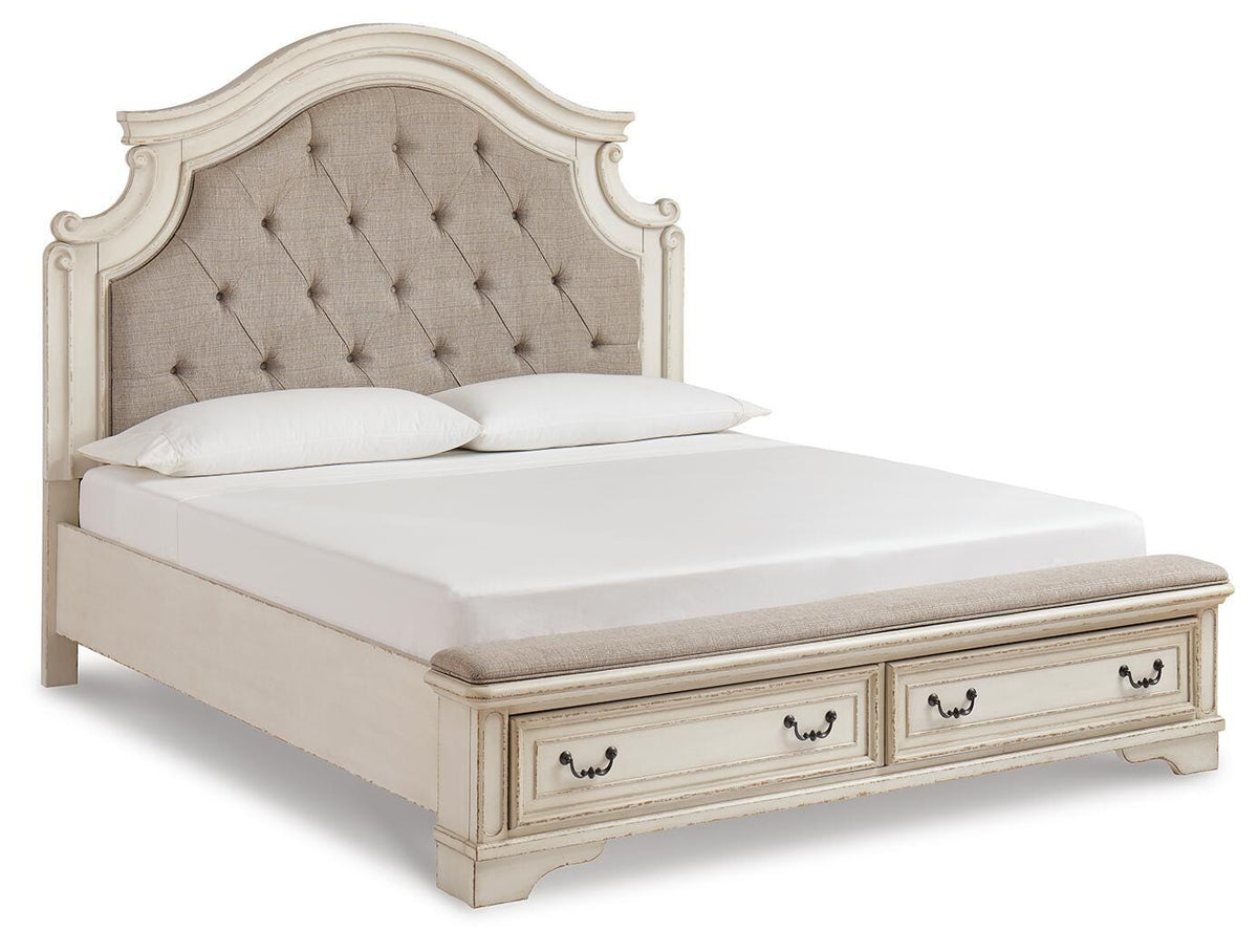 Realyn Panel Bed, Dresser, Mirror and 2 Nightstands - Two-tone  (B743-SI) - Image 4