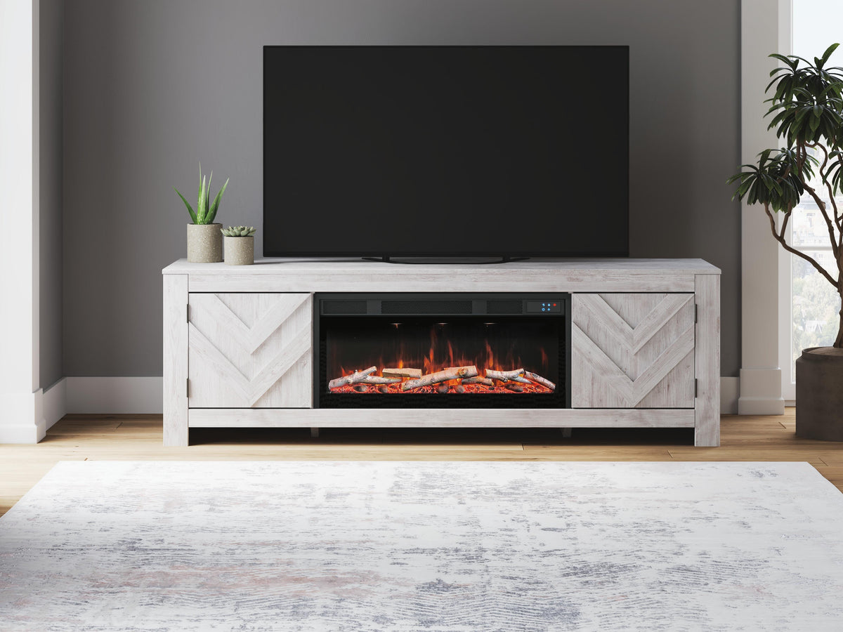 Cayboni 71 TV Stand with Electric Fireplace (W3788-SI) - Image 7