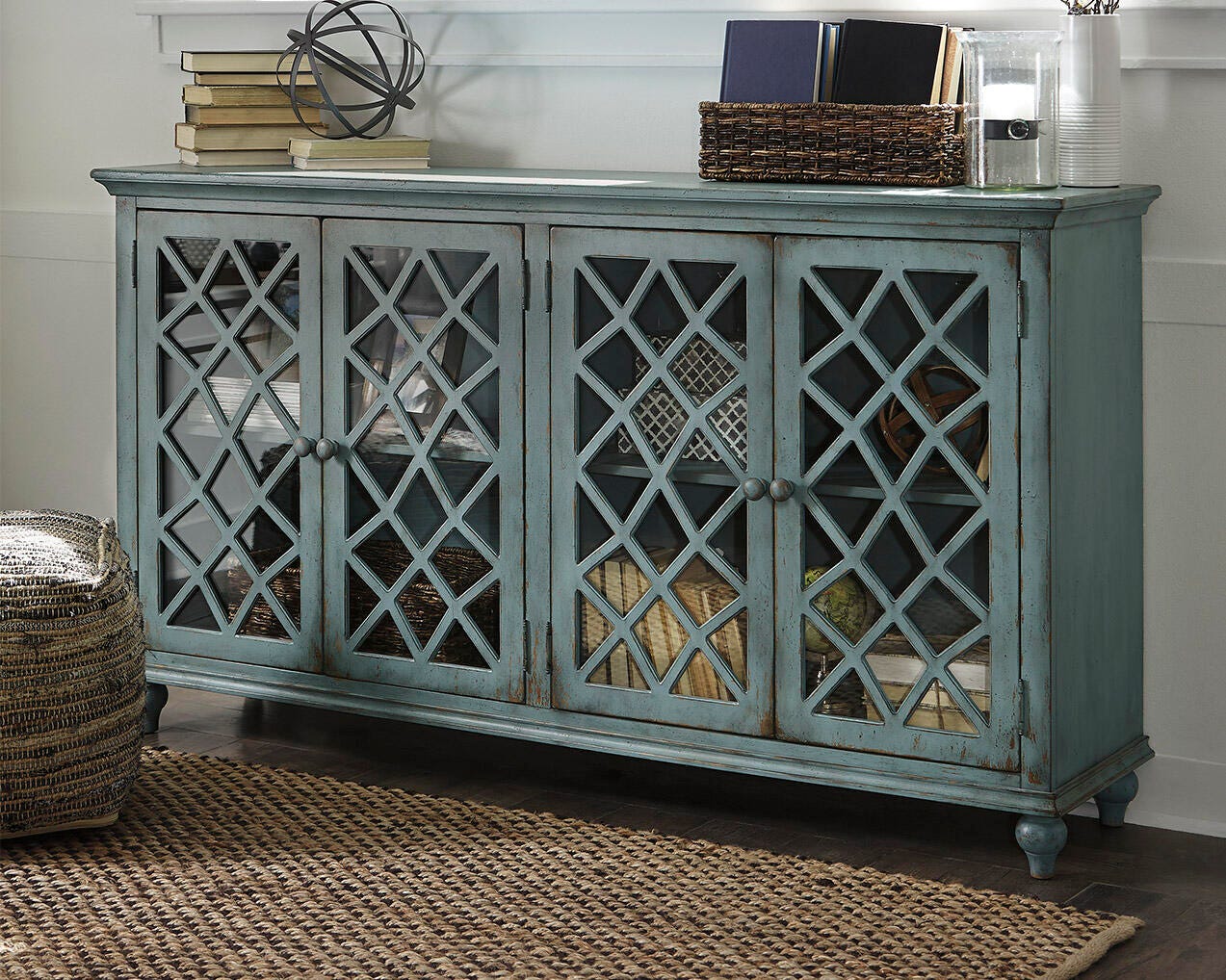 Mirimyn Accent Cabinet - Antique Teal  (T505-SI) - Image 2