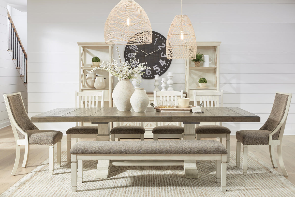 Bolanburg Dining Table, 6 Chairs and Bench (D647-SI) - Image 8