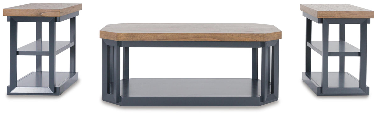 Landocken Table (Set of 3) - Brown/Blue  (T402-SI)