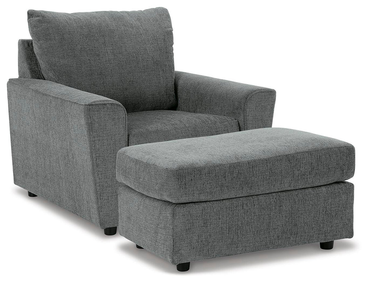 Stairatt Chair and Ottoman (28502-SI)