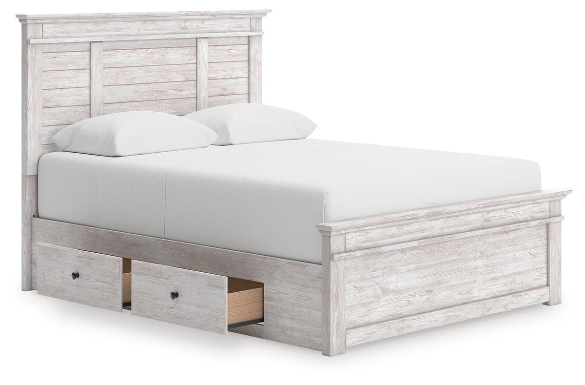Makidern Queen Panel Bed with Storage, Dresser and Mirror (PCB1171-SI) - Image 11