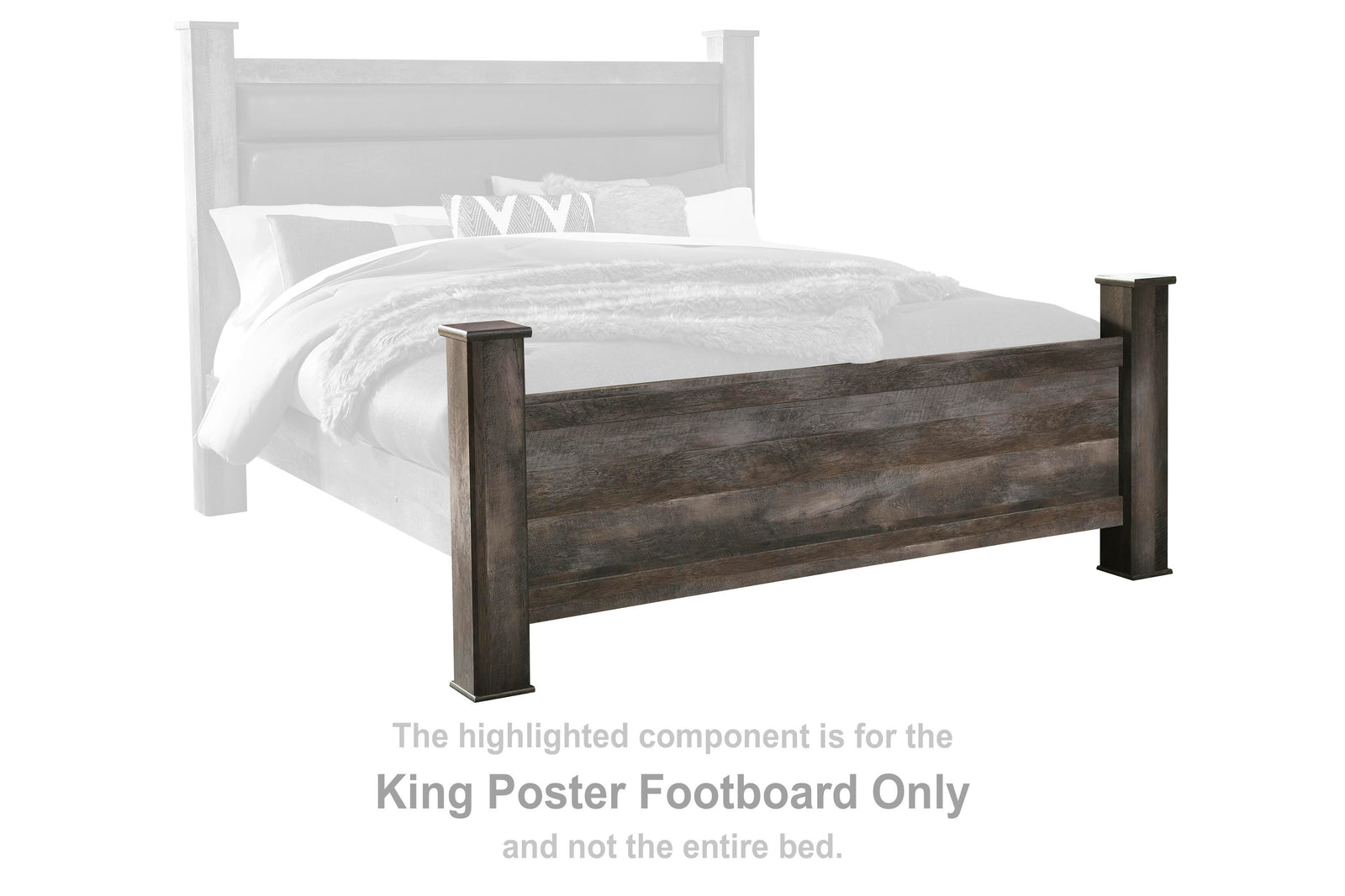 Wynnlow Poster Footboard - Gray  (B440-SI) - Image 2