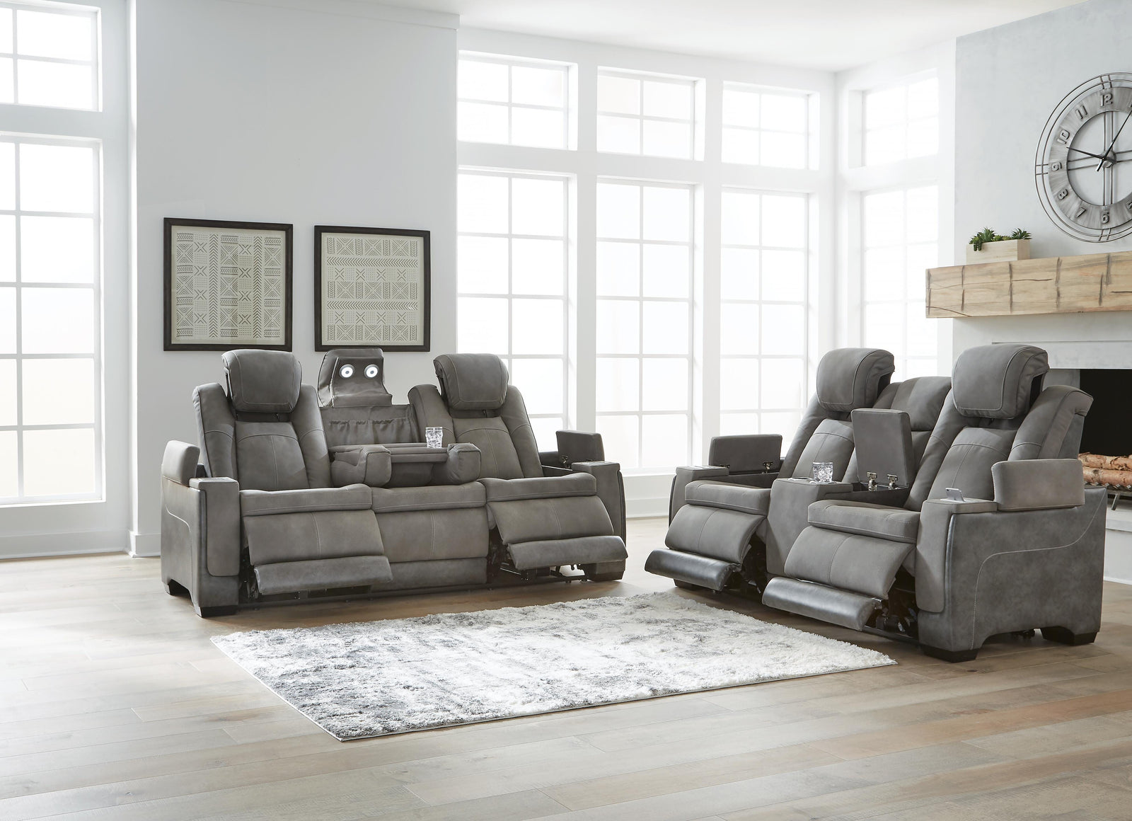 Next-Gen Durapella Power Reclining Sofa and Loveseat (22004-SI) - Image 3