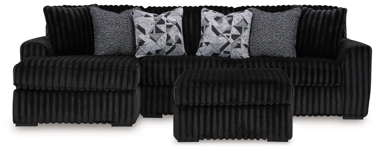 Midnight-Madness 2-Piece Sectional and Ottoman (98103-SI)