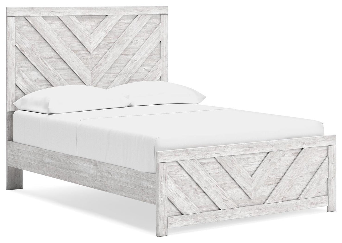 Cayboni Panel Bed, Dresser, Mirror and Nightstand - Whitewash  (B3788-SI) - Image 10