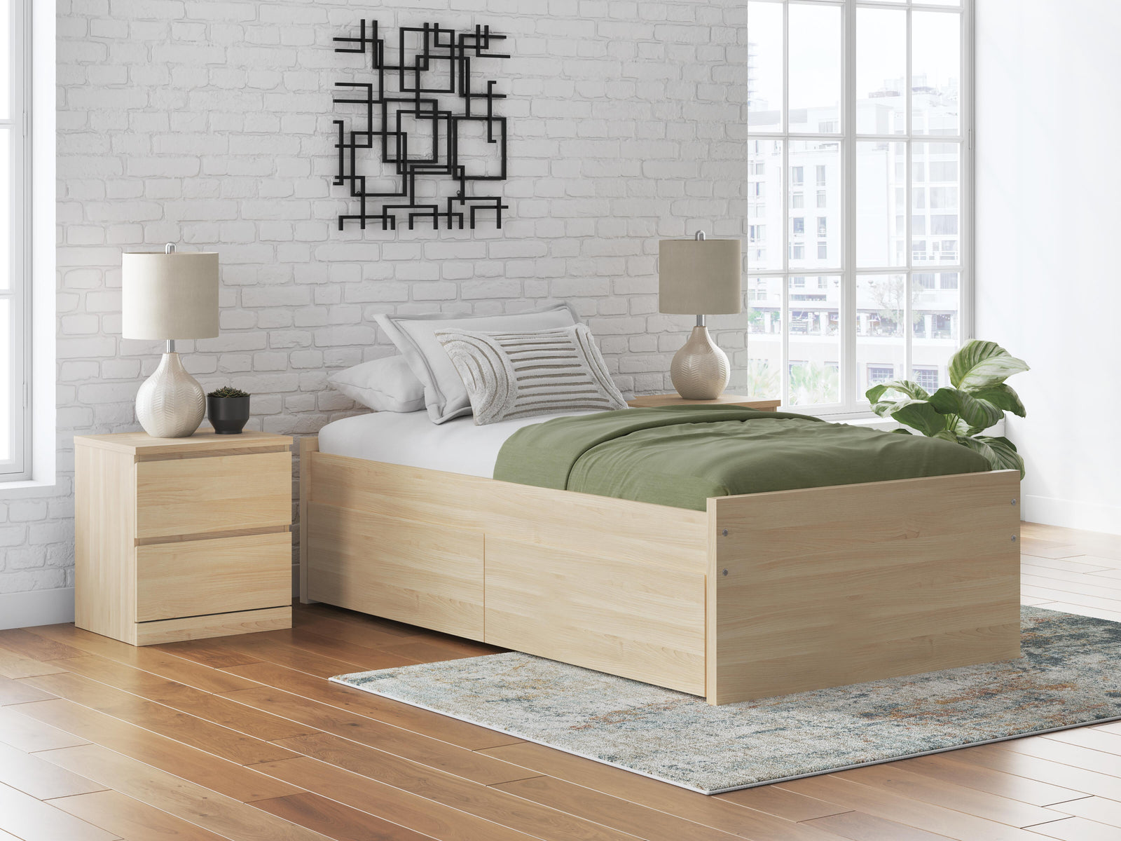 Onita Platform Bed (Youth) - Natural  (EB9632-SI) - Image 8