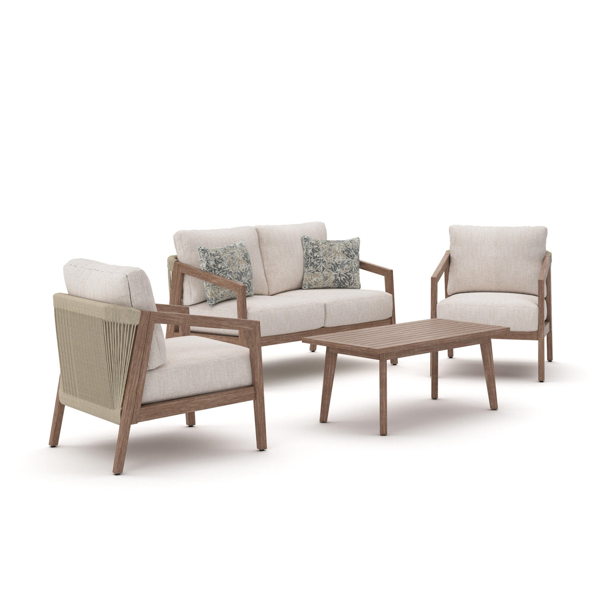 Nature Lane Outdoor Sofa/Chairs/Table (Set of 4) (PCP355-SI)