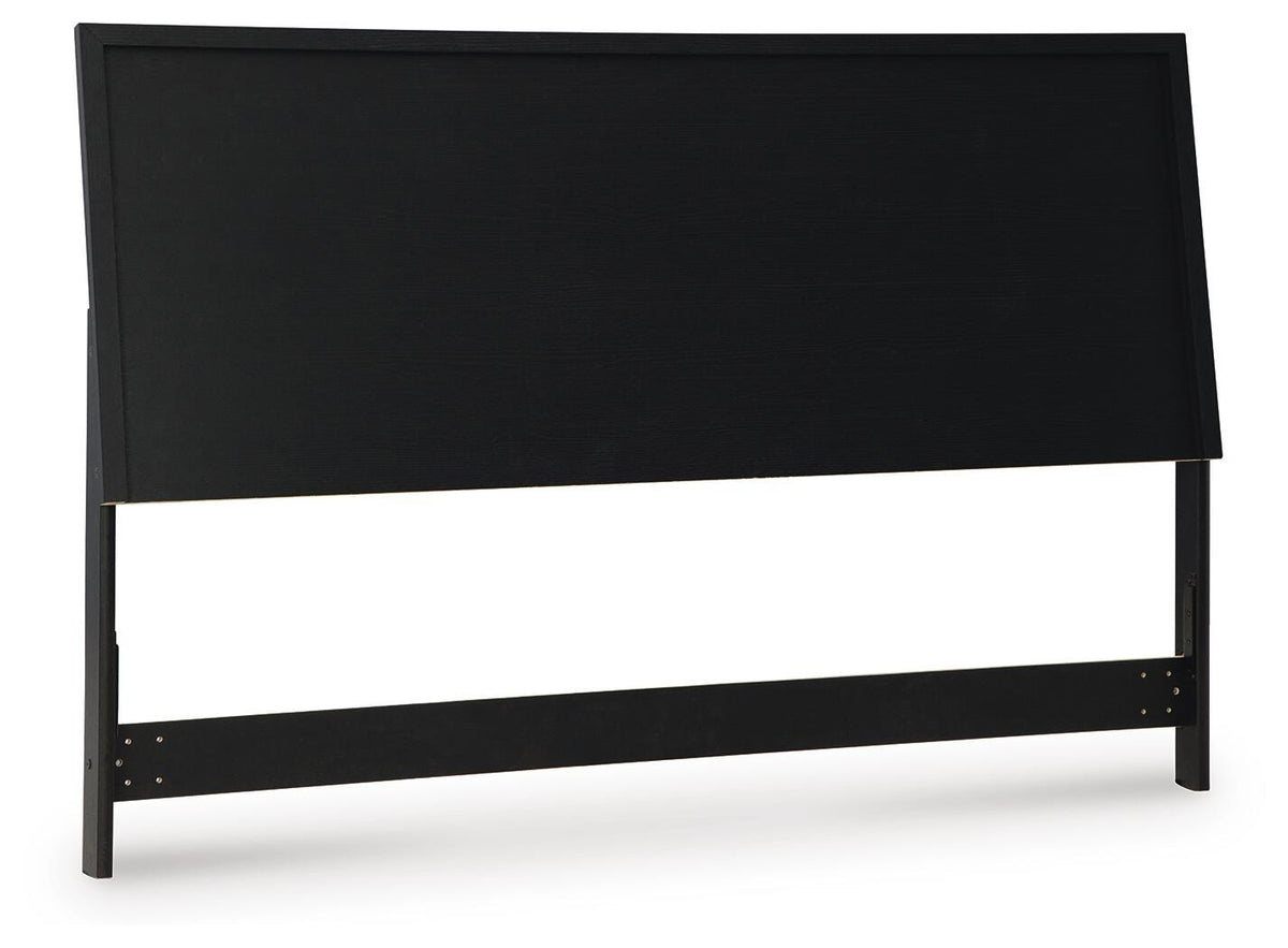 Danziar Panel Headboard - Black  (B1013-SI)
