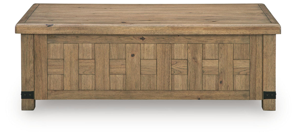 Ridgester Lift-Top Coffee Table - Light Brown  (T858-SI) - Image 4