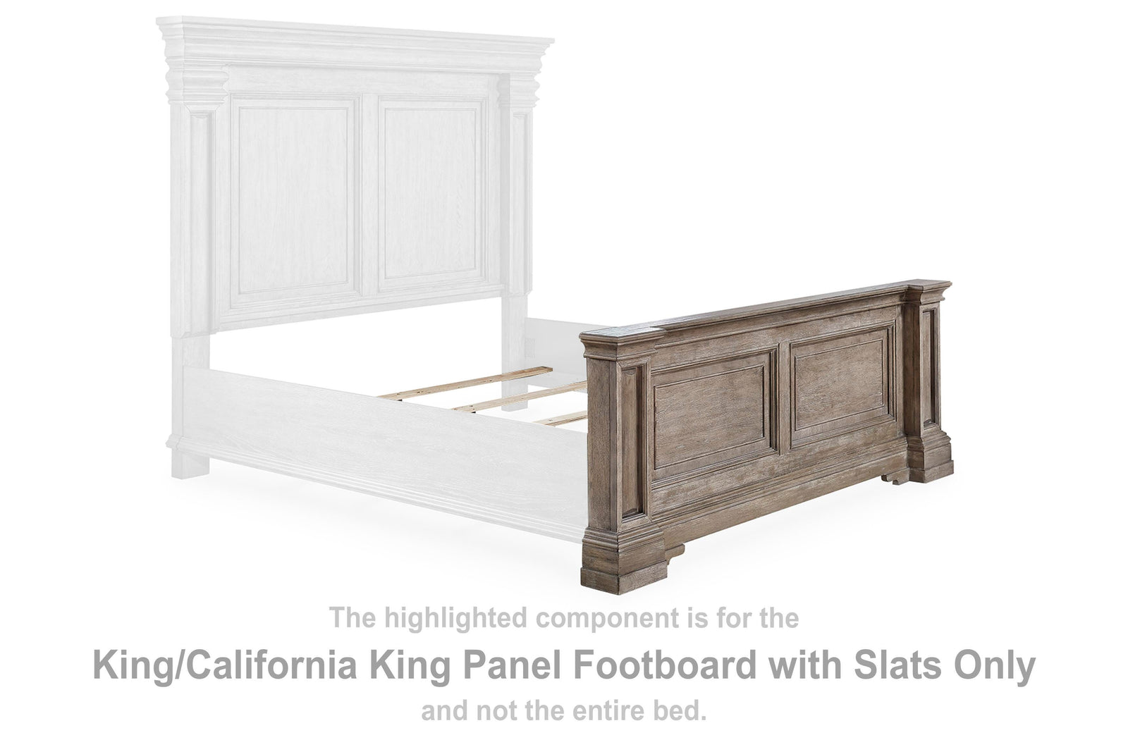 Blairhurst Panel Footboard with Slats - Light Grayish Brown  (B916-SI)