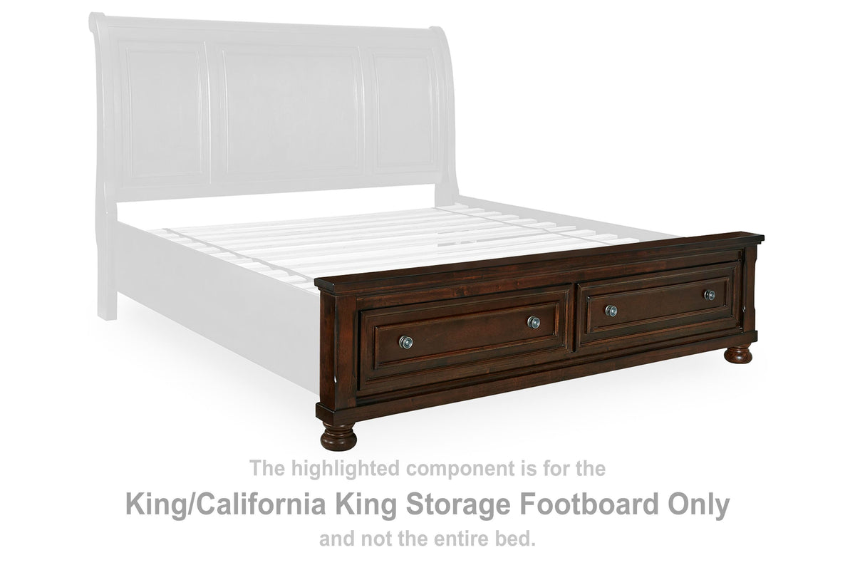 Porter King/California King Storage Footboard - Rustic Brown  (B697-SI)