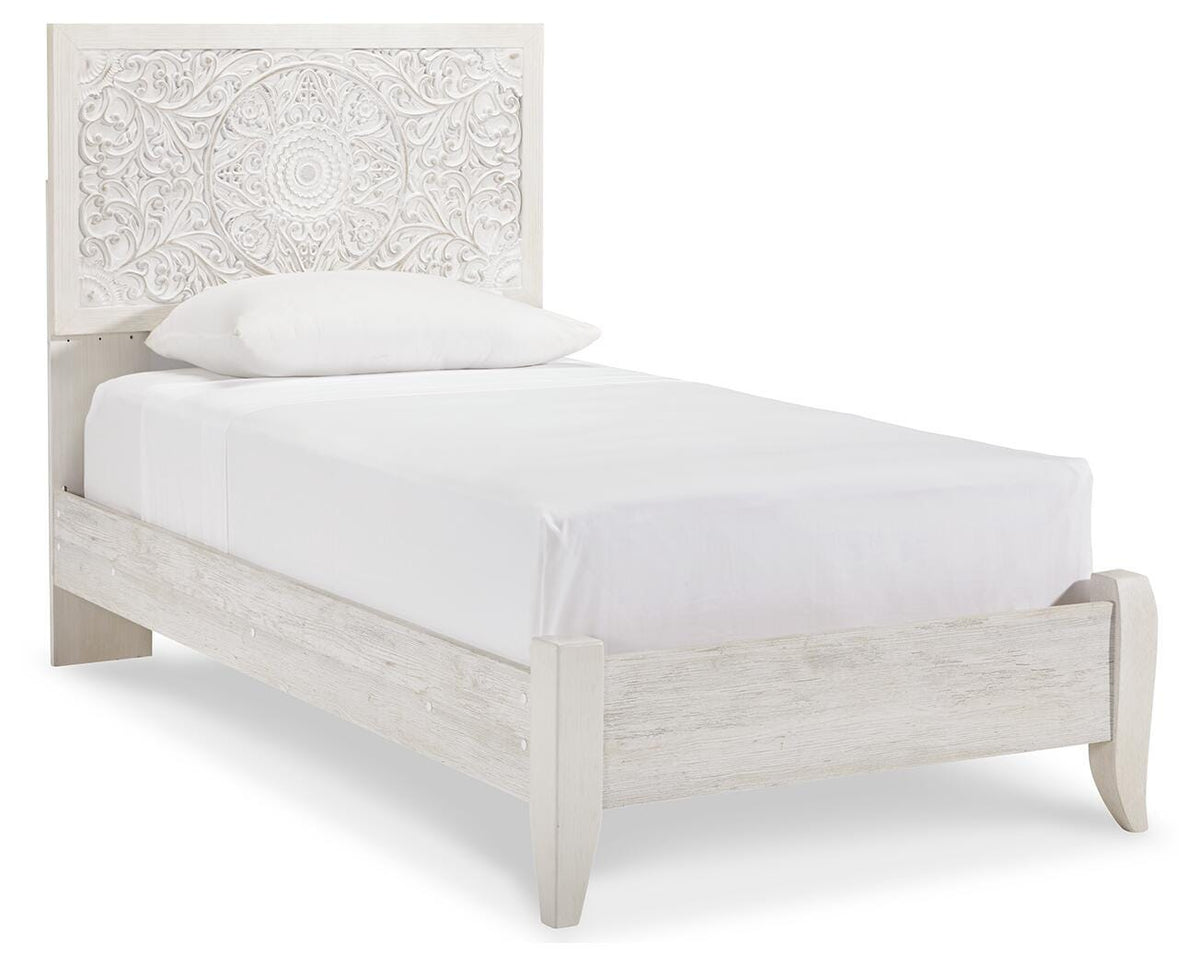 Paxberry Panel Bed, Chest and Nightstand - Whitewash  (B181-SI) - Image 3