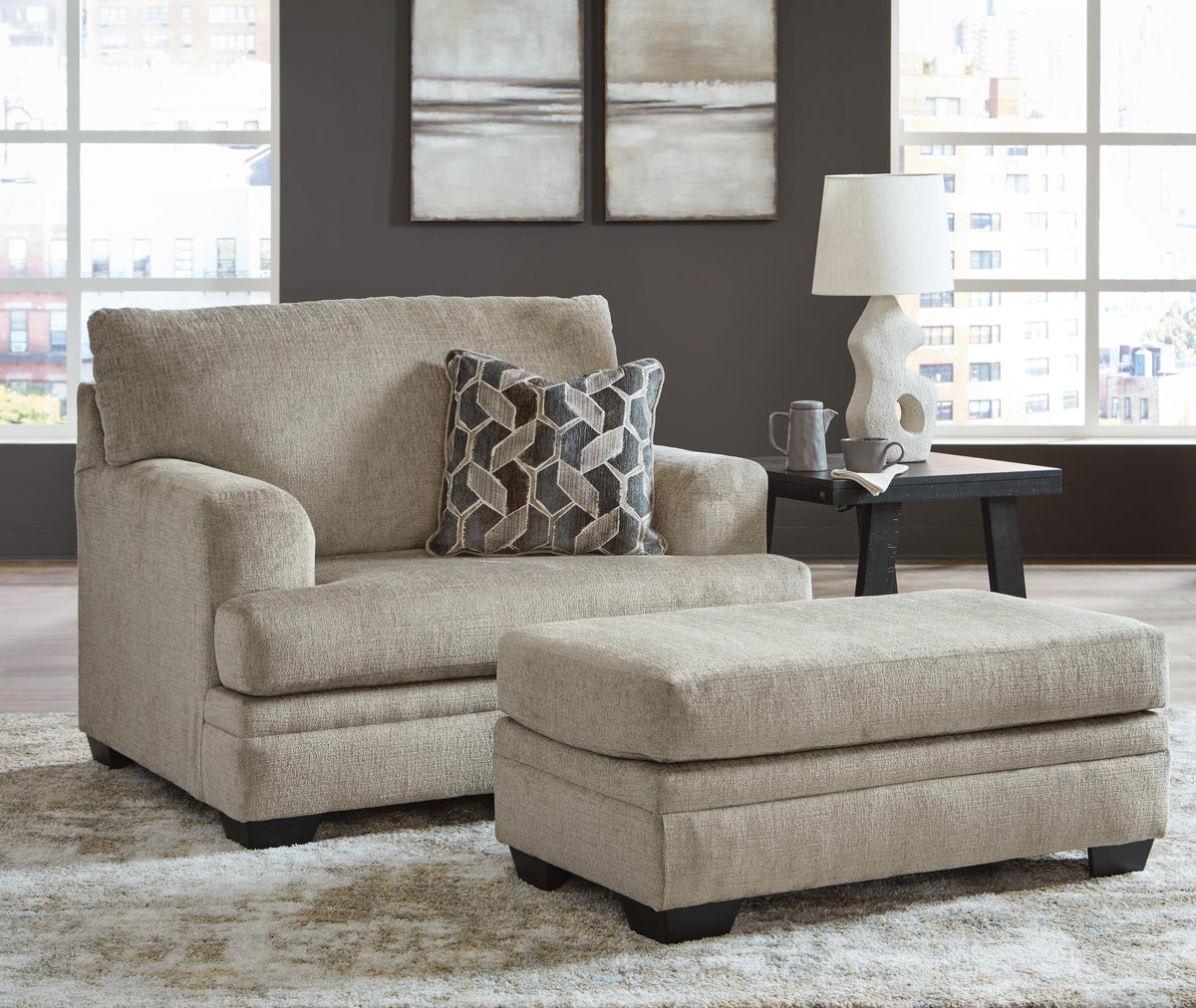 Stonemeade Oversized Chair and Ottoman (59504-SI) - Image 9