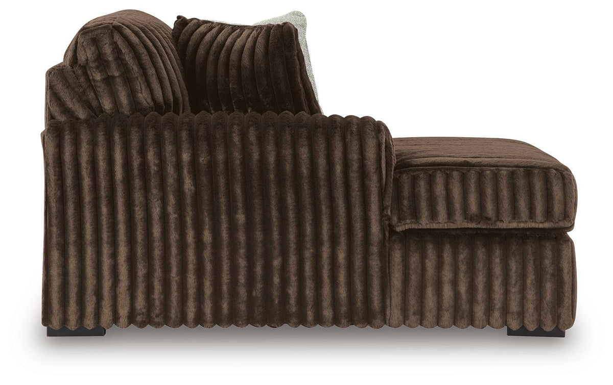 Midnight-Madness 3-Piece Sectional, Oversized Chair and Ottoman (98104-SI) - Image 6