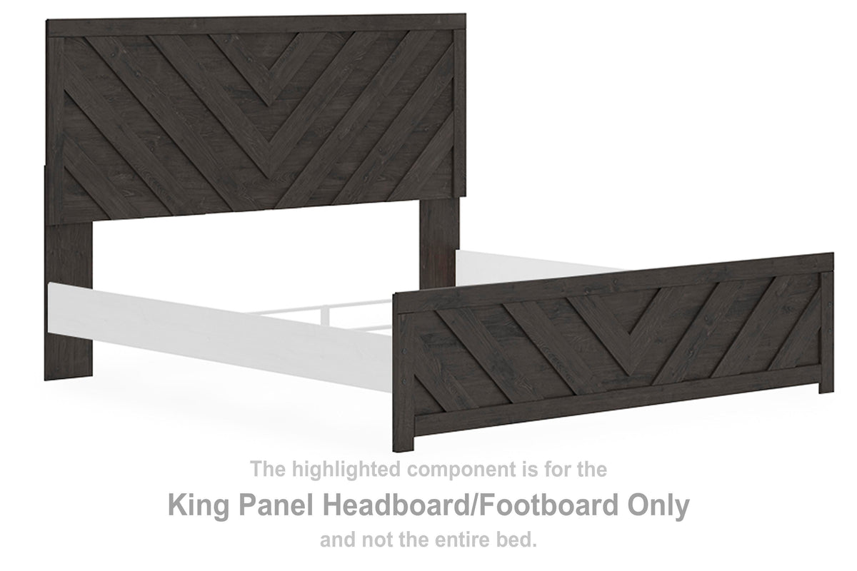 Prendonea King Panel Headboard/Footboard - Charcoal  (B3789-SI)