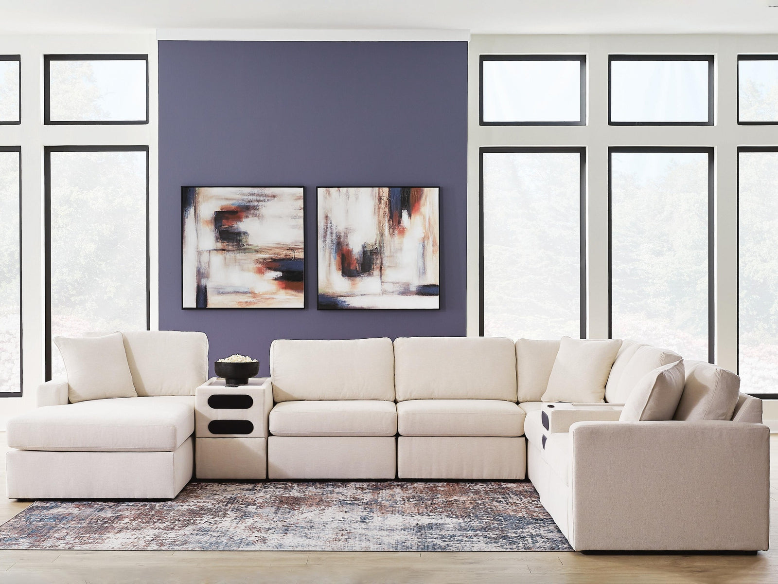 Modmax 8-Piece Sectional with Storage Chaise and Audio Consoles (92103-SI) - Image 2