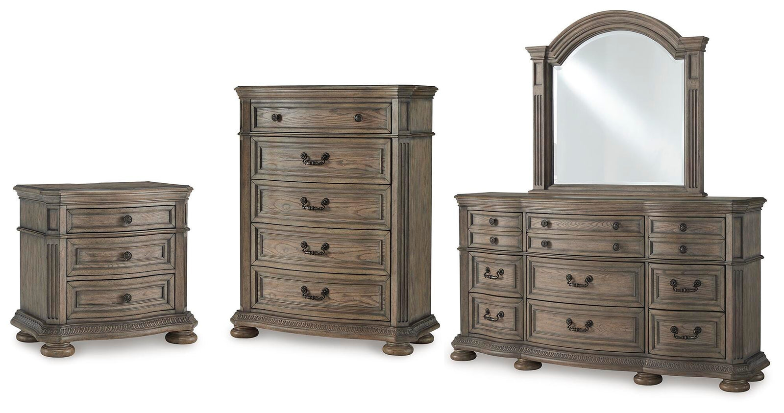 Ardenfield Dresser,  Mirror, Chest and Nightstand (B944-SI)