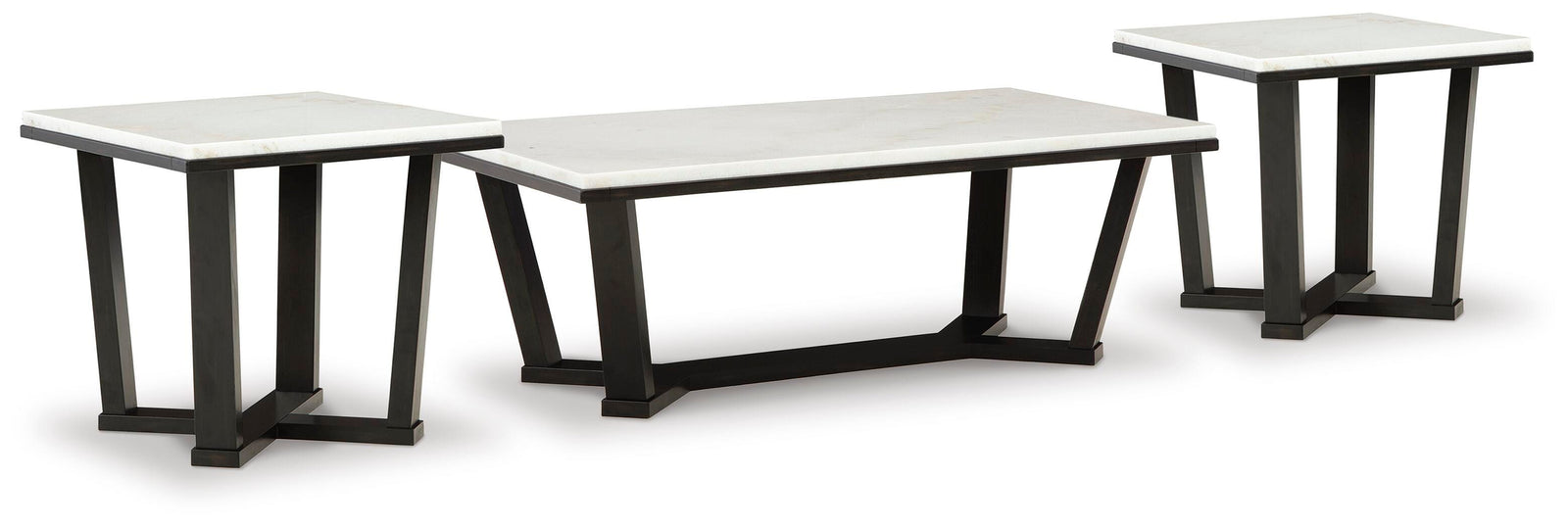 Fostead Coffee Table and 2 Ends - White/Espresso  (T770-SI) - Image 2