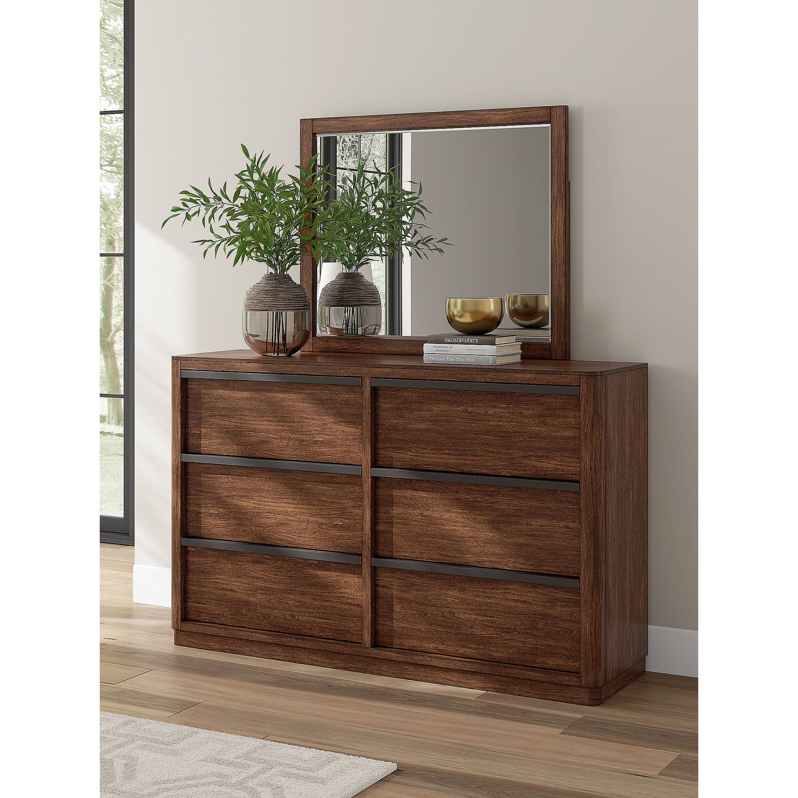 Dilenno Queen Canopy Bed, Dresser and Mirror (PCB857-SI) - Image 6
