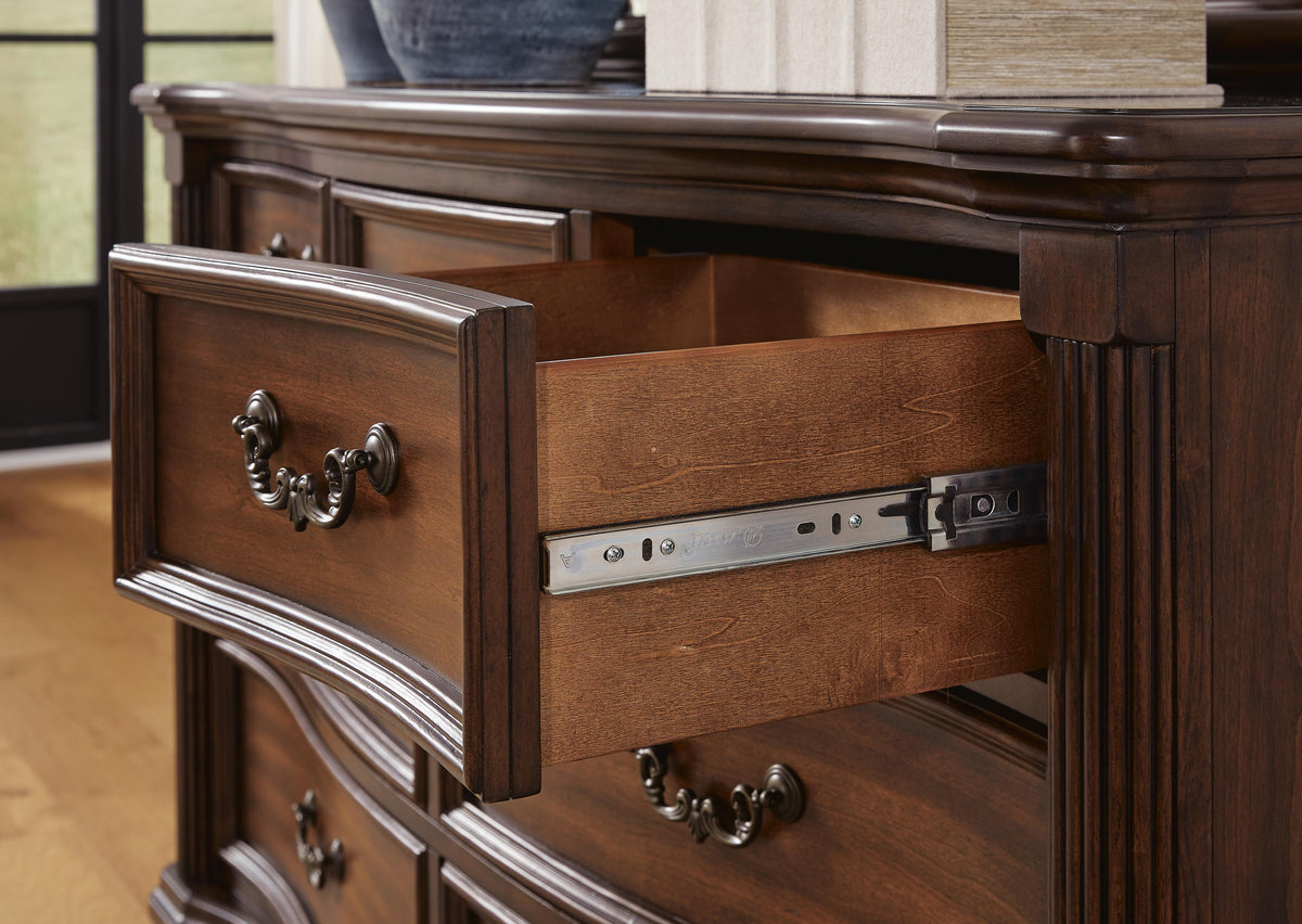 Lavinton Poster Bed, Dresser, Mirror, Chest and 2 Nightstands - Brown  (B764-SI) - Image 24