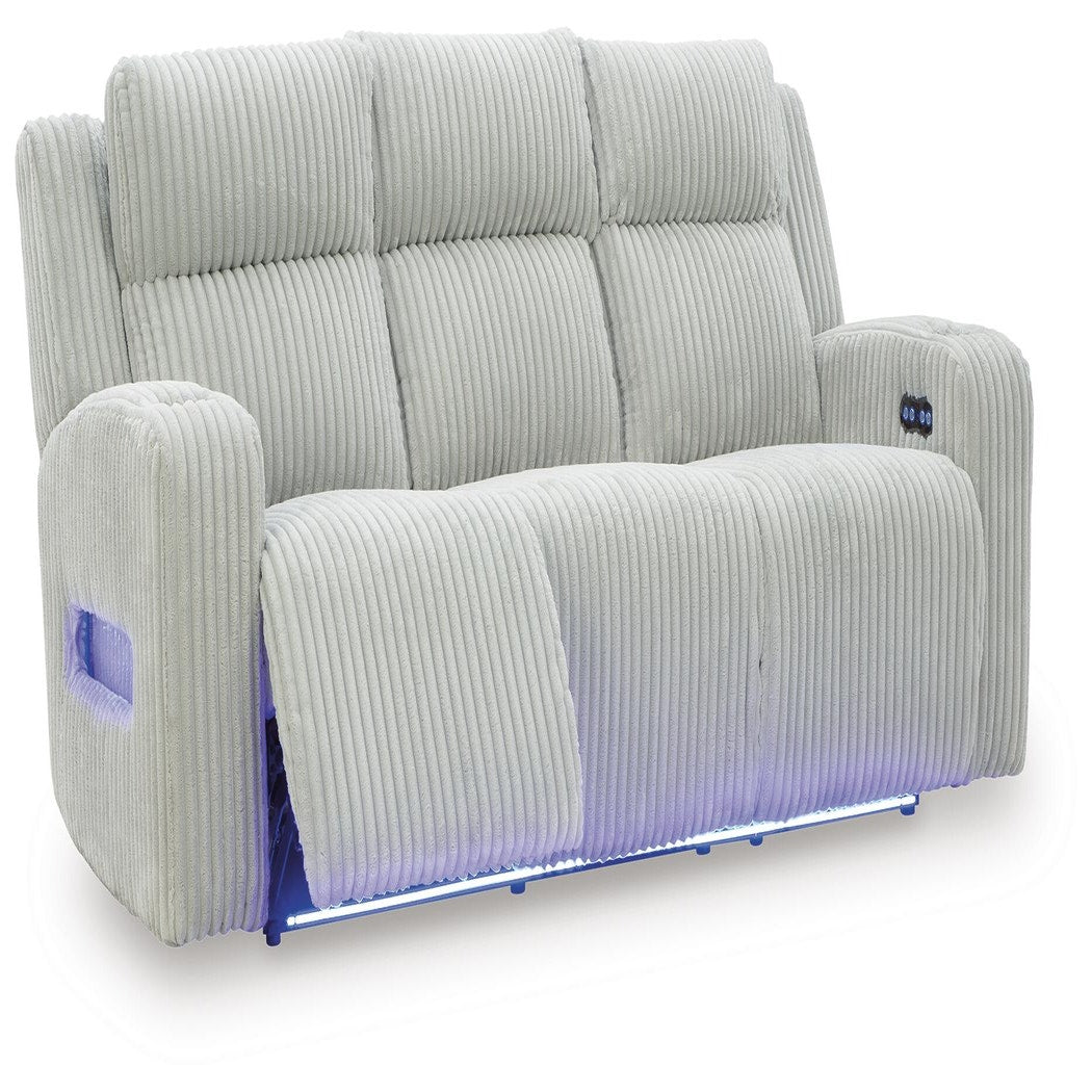 Carvara Power Reclining Sofa and Loveseat (PC64203-SI) - Image 5